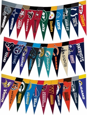 Rico Industries NFL Football Complete 4" x 9" Felt Mini Pennant League Set (Includes ALL Teams)