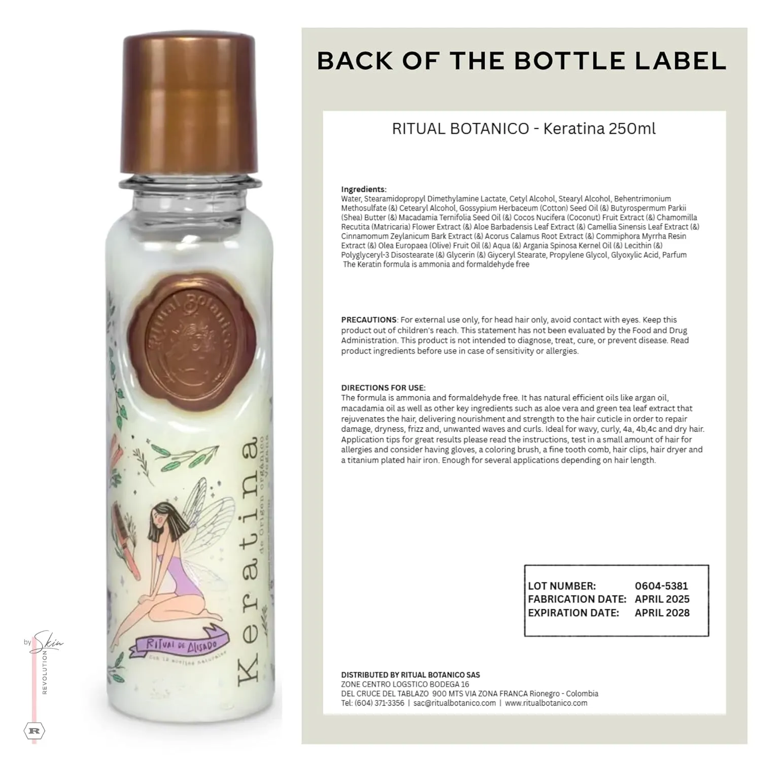 Ritual Botánico Keratina Orgánica | Treatment to Straighten, Repair and Relax Hair | All Natural, Organic & Vegan Ingredients | Product of Colombia| Keratin Medium, 250ml/8.45 Fl Oz)