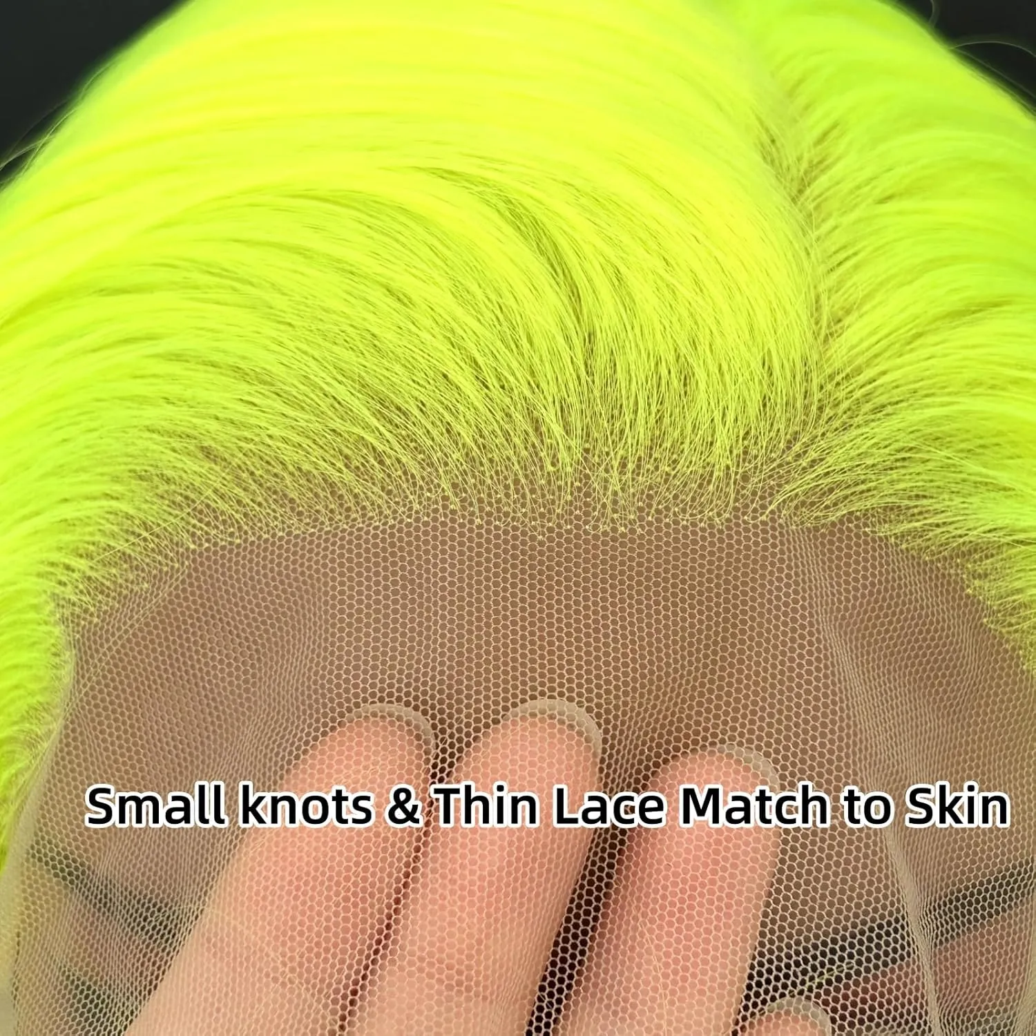 RONGDUOYI Neon Green Wig Long Wavy Curly Synthetic Lace Front Wig Pre Plucked Glueless Natural Hair Wig Water Wave Colored Lime Green Wigs for Women Daily Cosplay Party