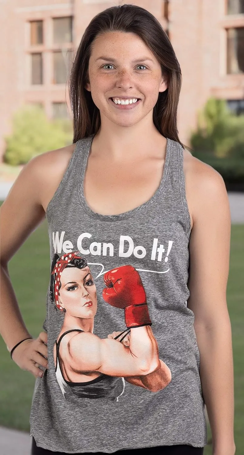 Rosie The Boxer | Funny Riveter Kickboxing Kick Boxing Racerback Tank Top for Women