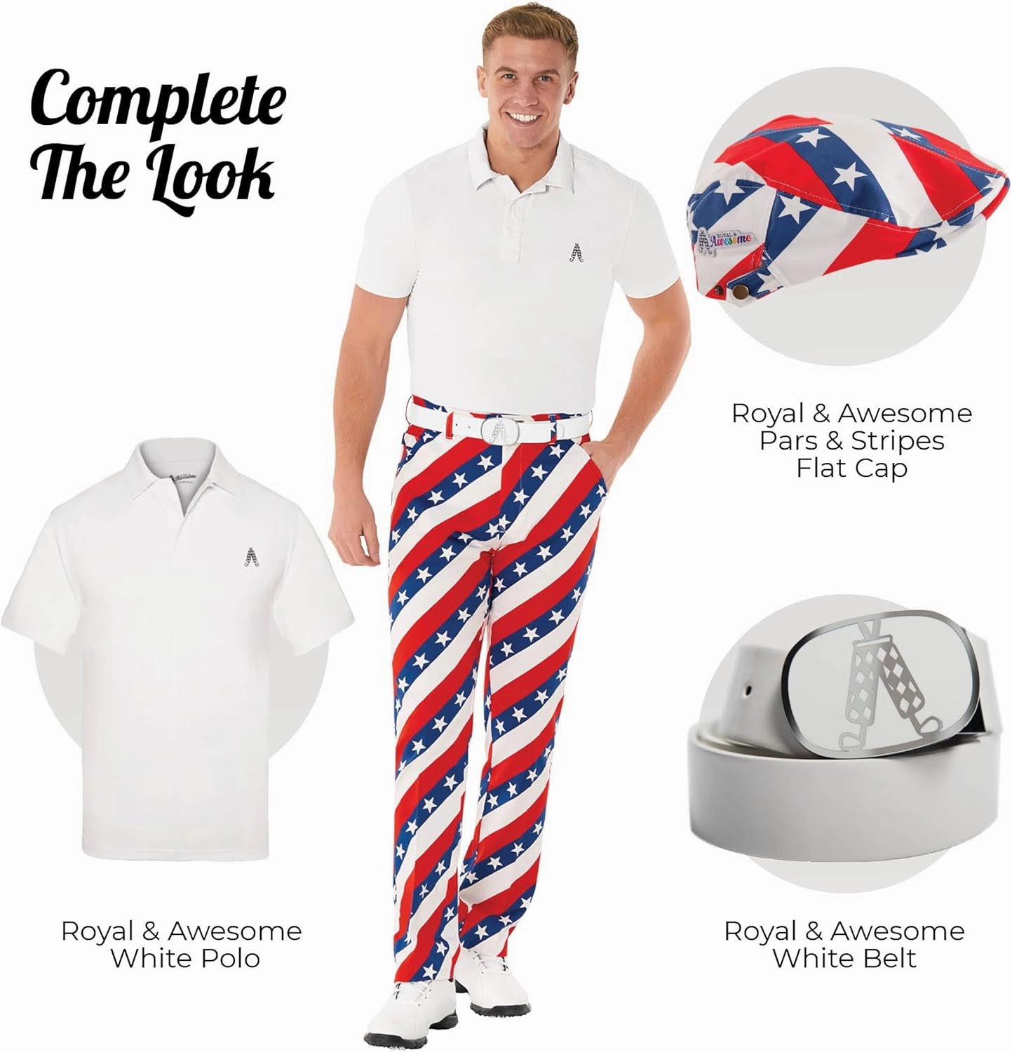 Royal & Awesome Mens Golf Pants, Golf Pants Men Relaxed Fit, Plaid Pants Men