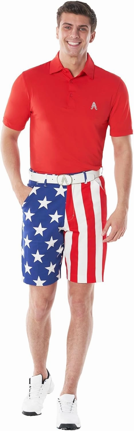 Royal & Awesome Mens Golf Shorts, Crazy Golf Shorts For Men, Plaid Shorts Men - Golf Tool Included