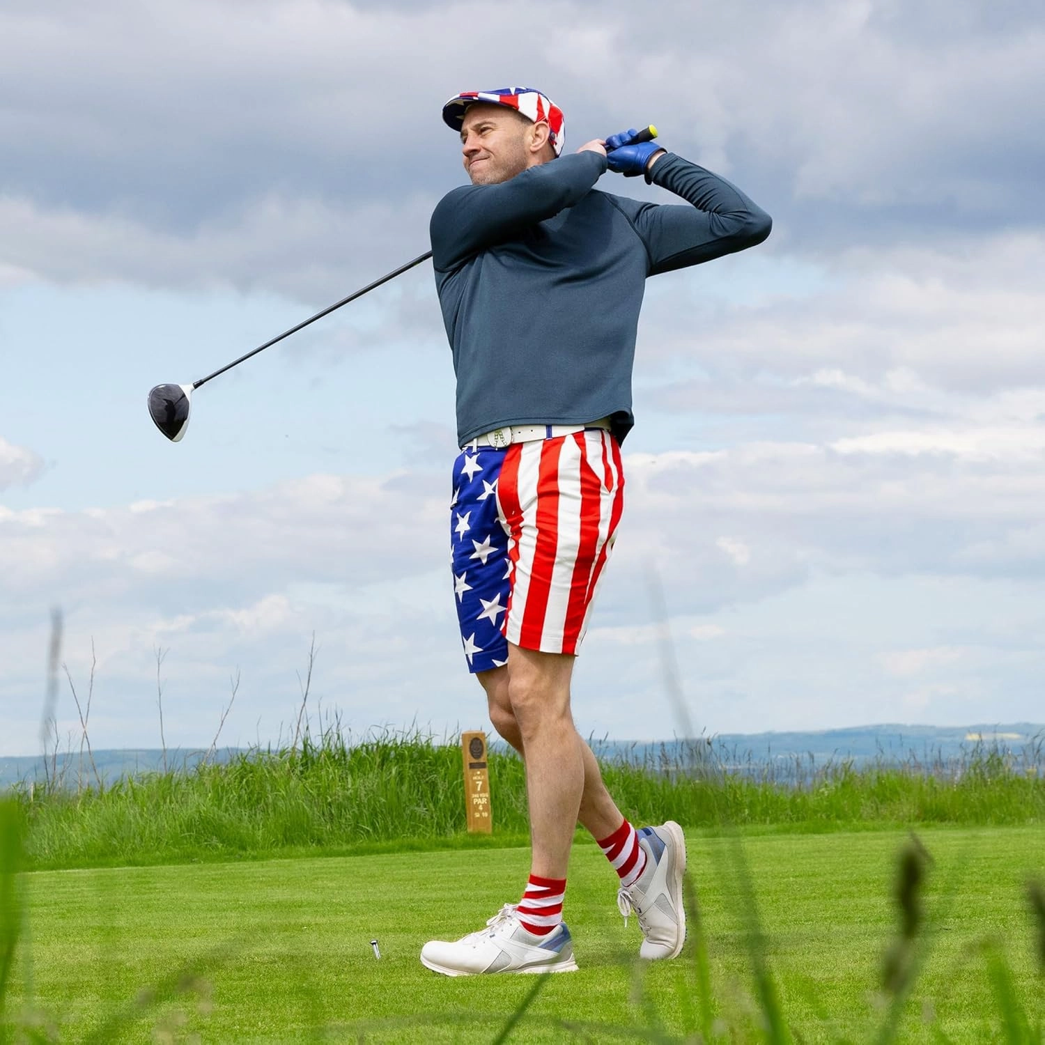 Royal & Awesome Mens Golf Shorts, Crazy Golf Shorts For Men, Plaid Shorts Men - Golf Tool Included