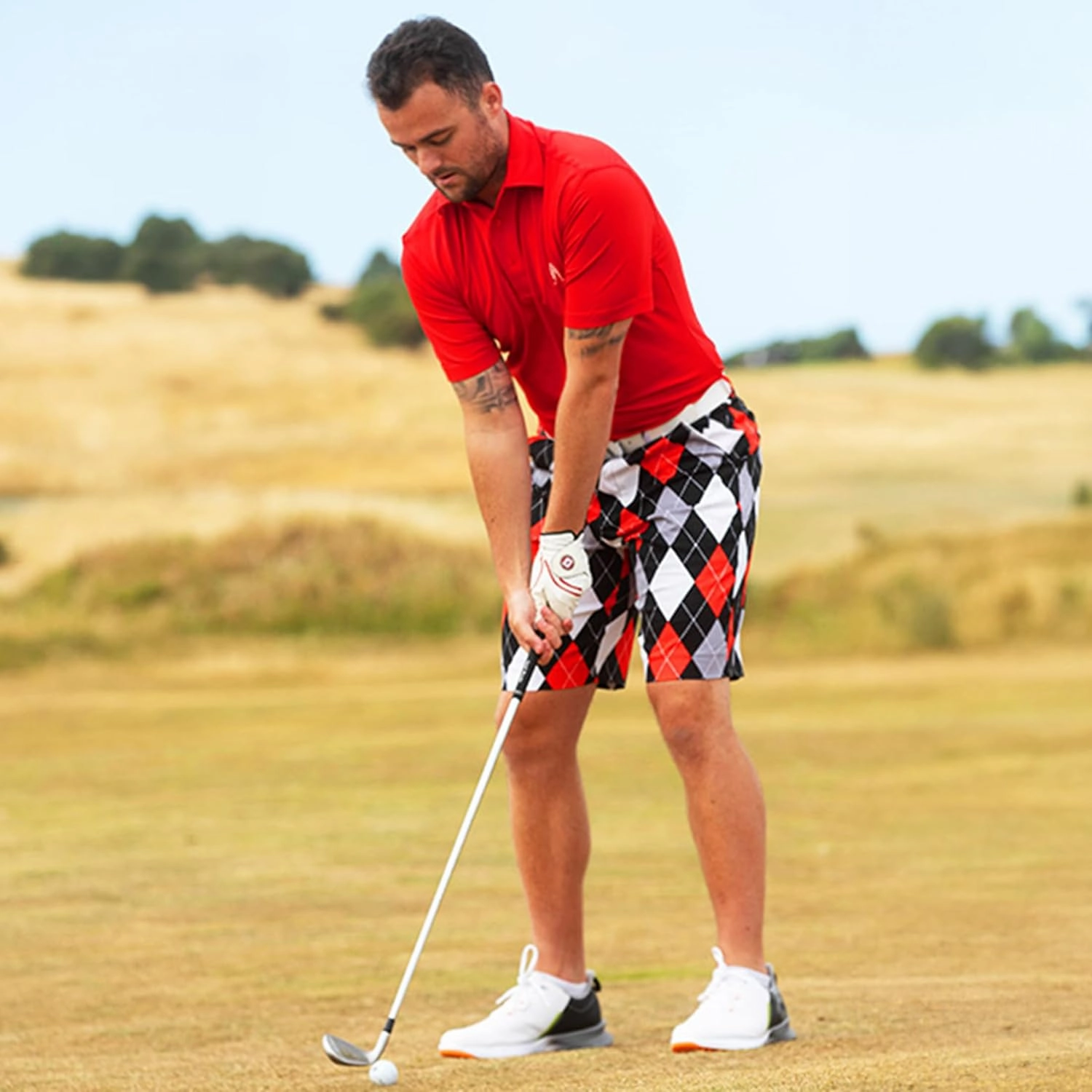 Royal & Awesome Mens Golf Shorts, Crazy Golf Shorts For Men, Plaid Shorts Men - Golf Tool Included