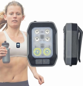Running Light - Hands Free Powerful Mini High Visibility Safety Clip On Rechargeable LED Light for Night Running Jogging Walking Hiking, 1 Pack