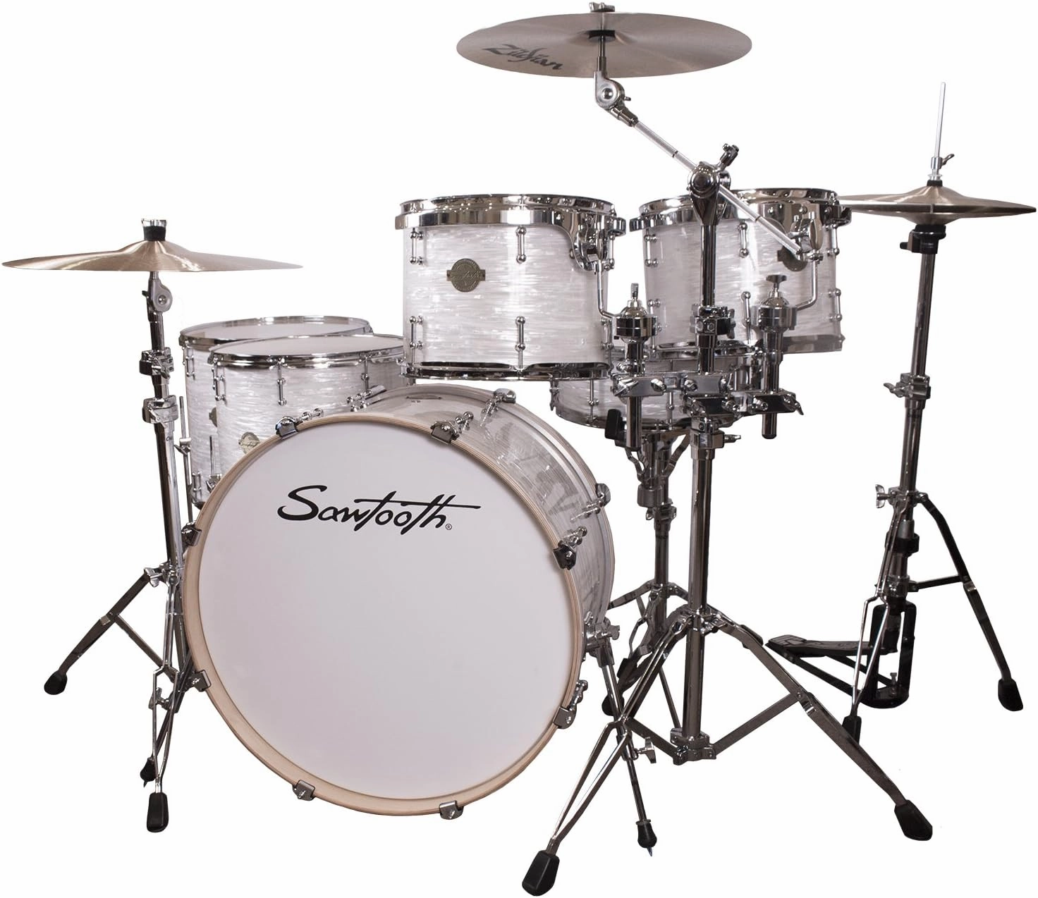 Sawtooth Command Series 6-Piece Drum Set Shell Pack with 24" Bass Drum, White Oyster
