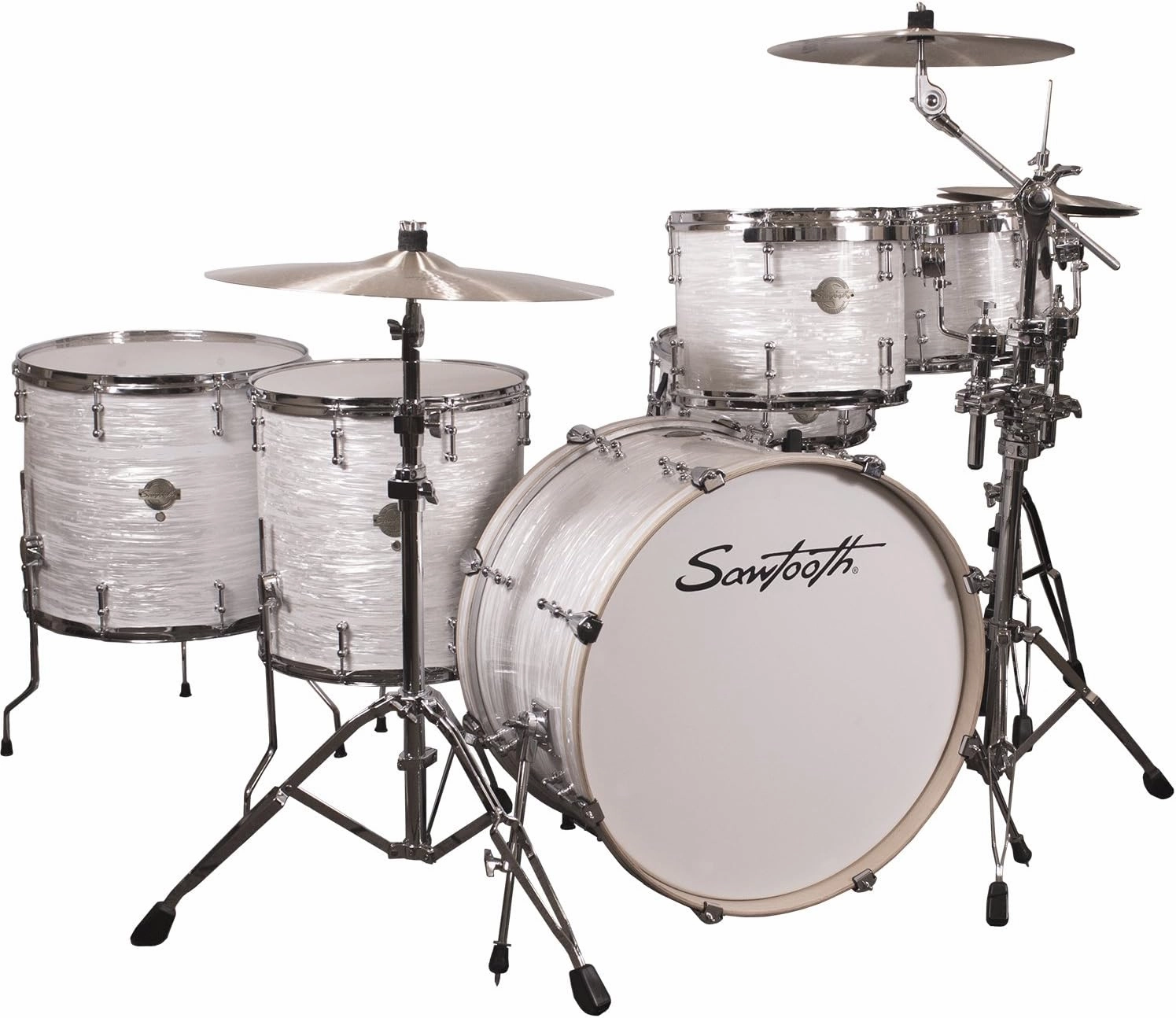 Sawtooth Command Series 6-Piece Drum Set Shell Pack with 24" Bass Drum, White Oyster
