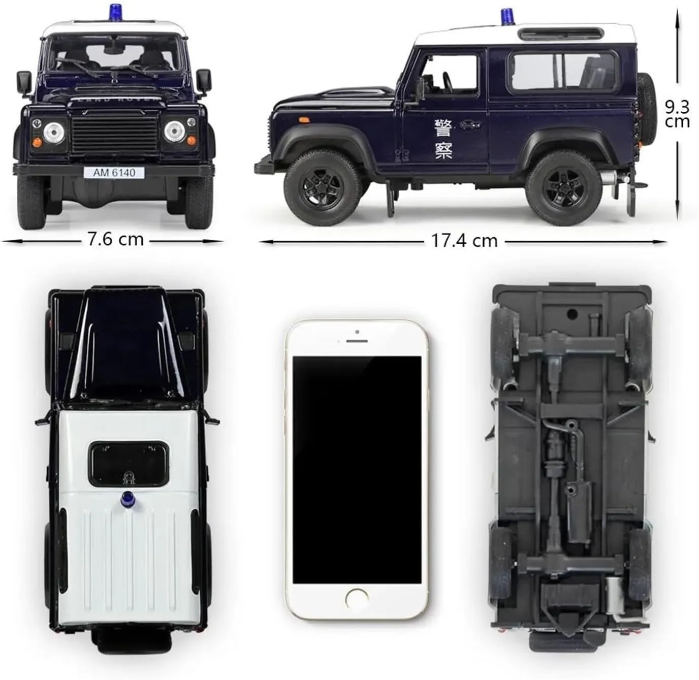 Scale Finished Model Car 1:24 Scale for Land Rover Defender Off-Road Alloy Model Car Simulation Static Collection Car Souvenir Die-cast Vehicle(Blue)