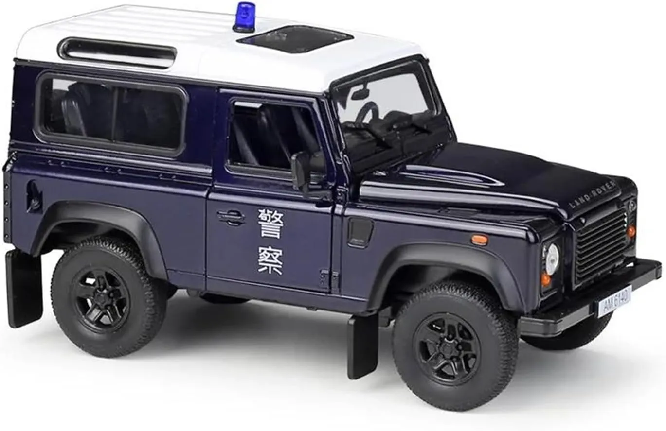Scale Finished Model Car 1:24 Scale for Land Rover Defender Off-Road Alloy Model Car Simulation Static Collection Car Souvenir Die-cast Vehicle(Blue)
