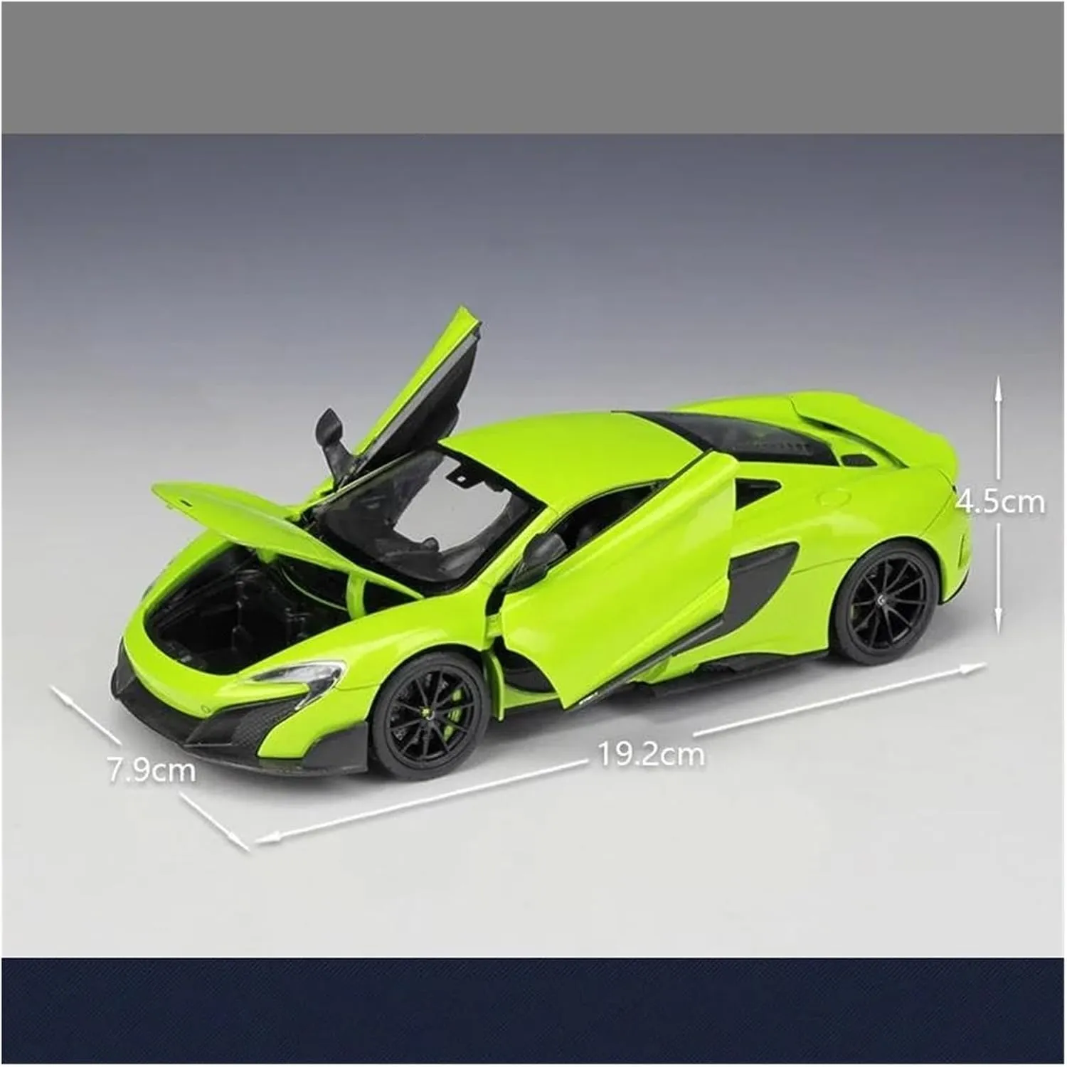Scale Finished Model Car 1:24 Scale for McLaren 675LT Supercar Simulation Alloy Car Model Static Vehicle Collectible Ornament Die-cast Vehicle(Green)