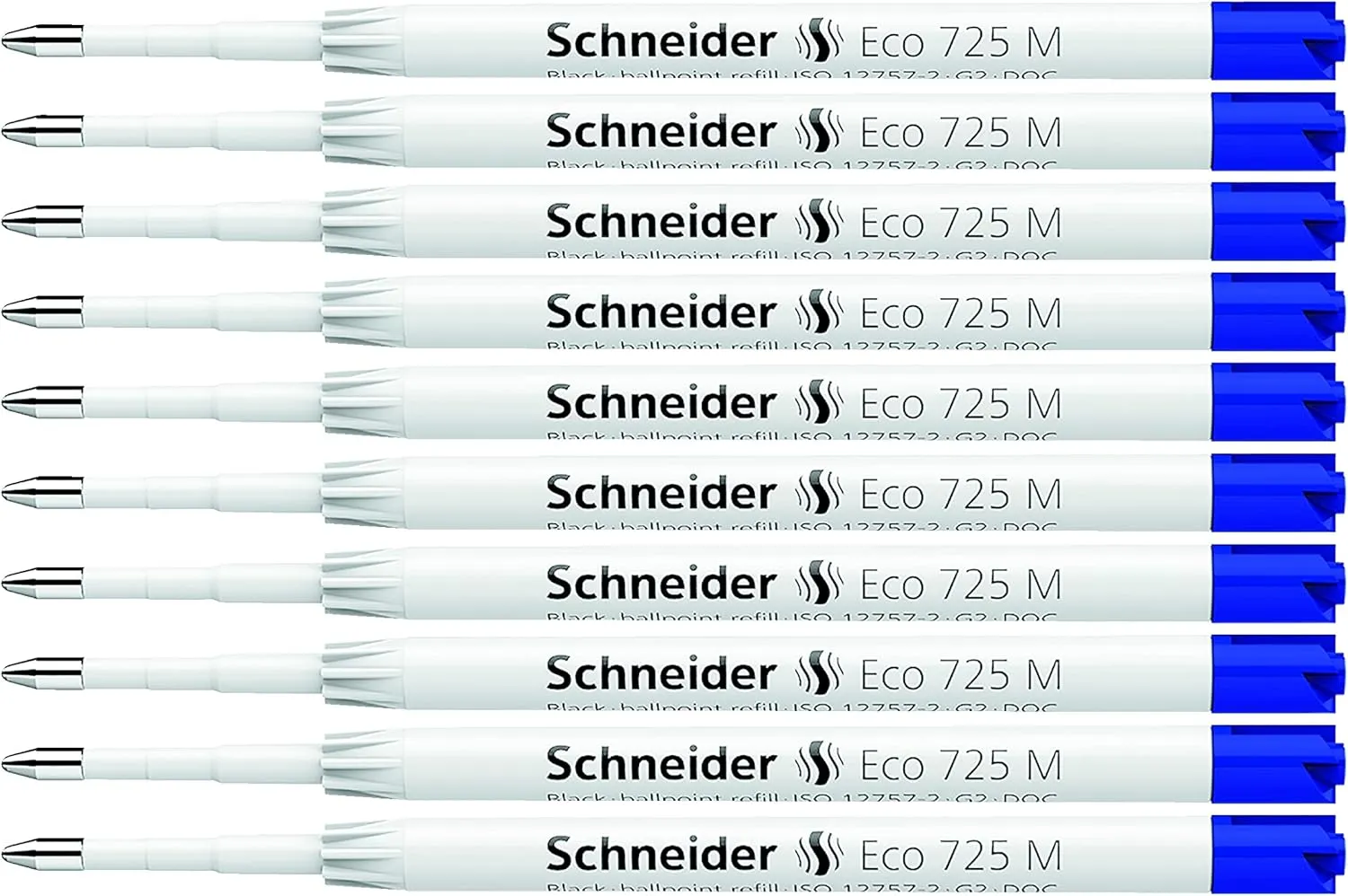 Schneider Eco 725, Giant Refill, M (Medium), ISO Format G2, Blue Ink (172513)
