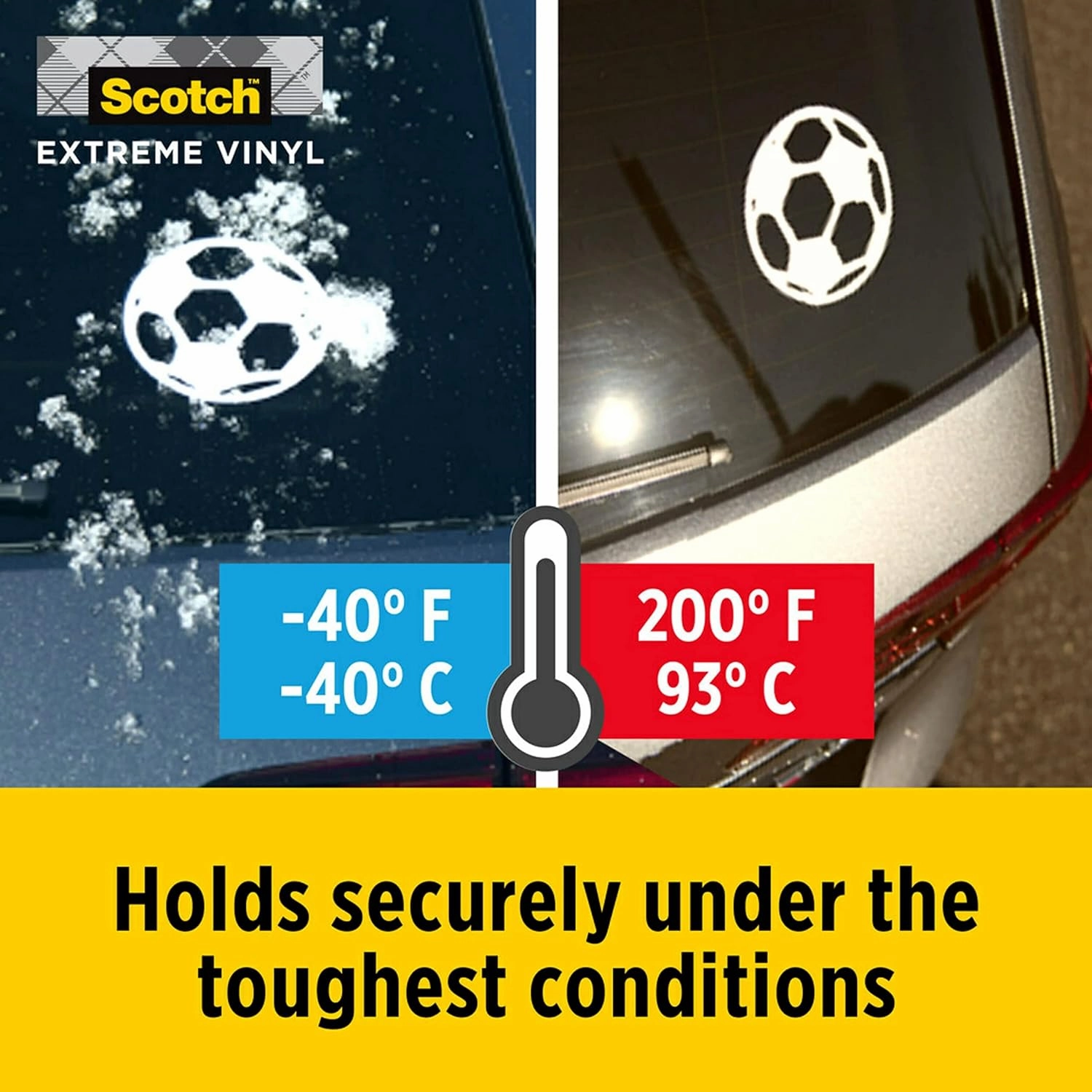 Scotch Extreme Premium Vinyl, 12 x 24 in, Perfect for Outdoor and Automotive Projects, Holds Securely Under The Toughest Conditions, Sunflower Yellow (VIN-EX-SUNY)