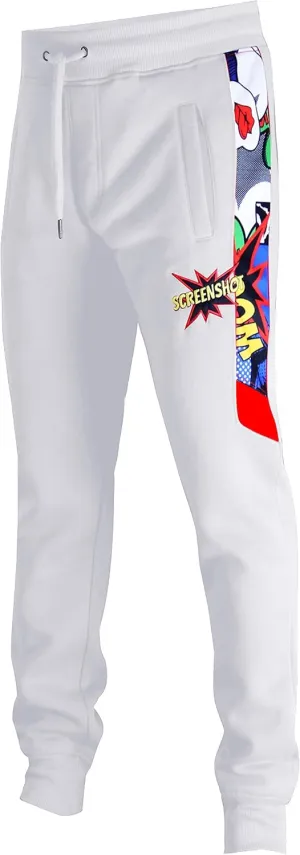 SCREENSHOT Mens Hip Hop Premium Classic Fit Urban Fleece Pants - Street Fashion Sweatpants Ribbed Wasteband with Drawstring