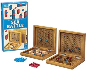 Sea Battle - A Wooden take on The Traditional 2 Play Board Game, Sink Your Opponents Ships