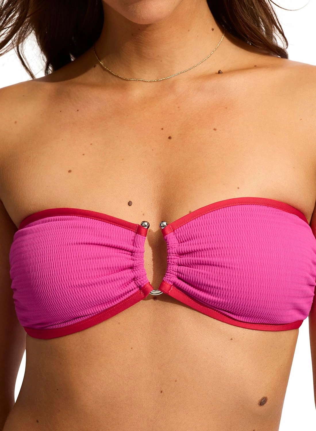 Seafolly Women's Ring Front Bandeau Bikini Top Swimsuit