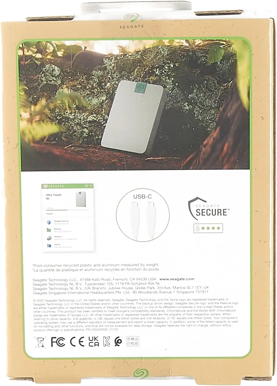 Seagate Ultra Touch HDD, 4TB, Externe harde schijf, Mac & Chromebook, gerecycled materiaal, USB-C-compatibiliteit met pc, Dropbox en Mylio inbegrepen, Cloud White, Data Rescue Service (STMA4000400)