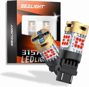 SEALIGHT 3157 LED Bulbs Red, 3600LM Super Bright 3056 3057 4057 4157 LED Bulbs Replacement (Pack of 2)
