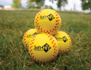 Seamed Foam Practice Softballs Yellow (6 Pack)