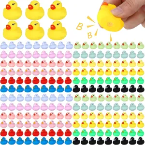 Seematn 300 Pieces Mini Rubber Duck in Bulk Bath Toys Set Bulk Mini Colorful Ducks Baby Shower Toy Birthday Party Decorations Favors Gift Summer Beach Pool Activity Carnival Game