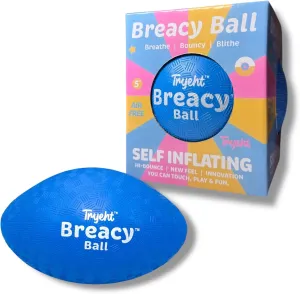 Self Inflating Ball 5″, Rubber Breacy Ball Self Inflating Bouncy Balls for Kids Kickball Foam Rubber Never Need Pump Neon Blue Playground Handball Dodgeballs Square