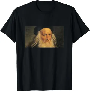 Self Portrait Drawing Leonardo Da Vinci Vintage Retro Cool T-Shirt