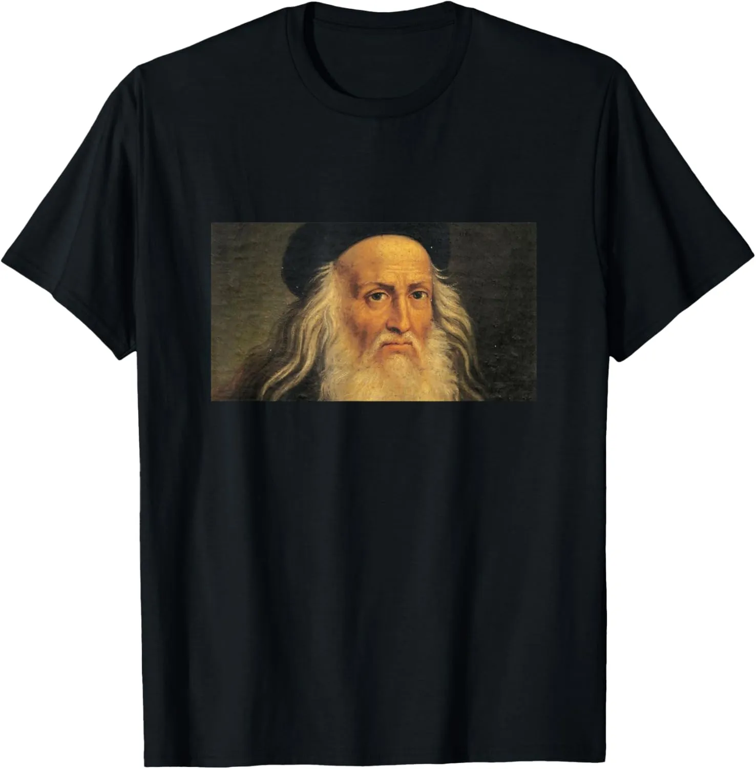 Self Portrait Drawing Leonardo Da Vinci Vintage Retro Cool T-Shirt