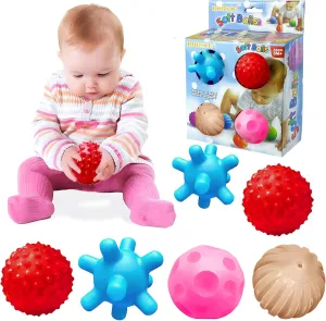Sensory Balls for Baby Ball for Toddlers 1-3,Infant Texture Multi Massage Soft Balls Set,Baby Learning Grasping Soft Sensory Toys