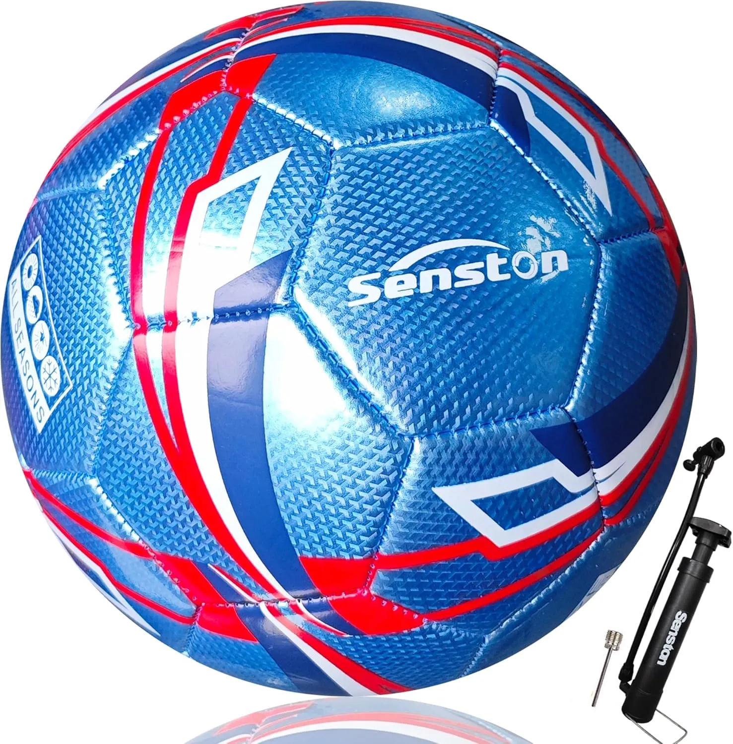 Senston Soccer Ball Size 3 & Size 4 & Size 5 for Kids and Adult Official Match Training Soccer Ball with Pump