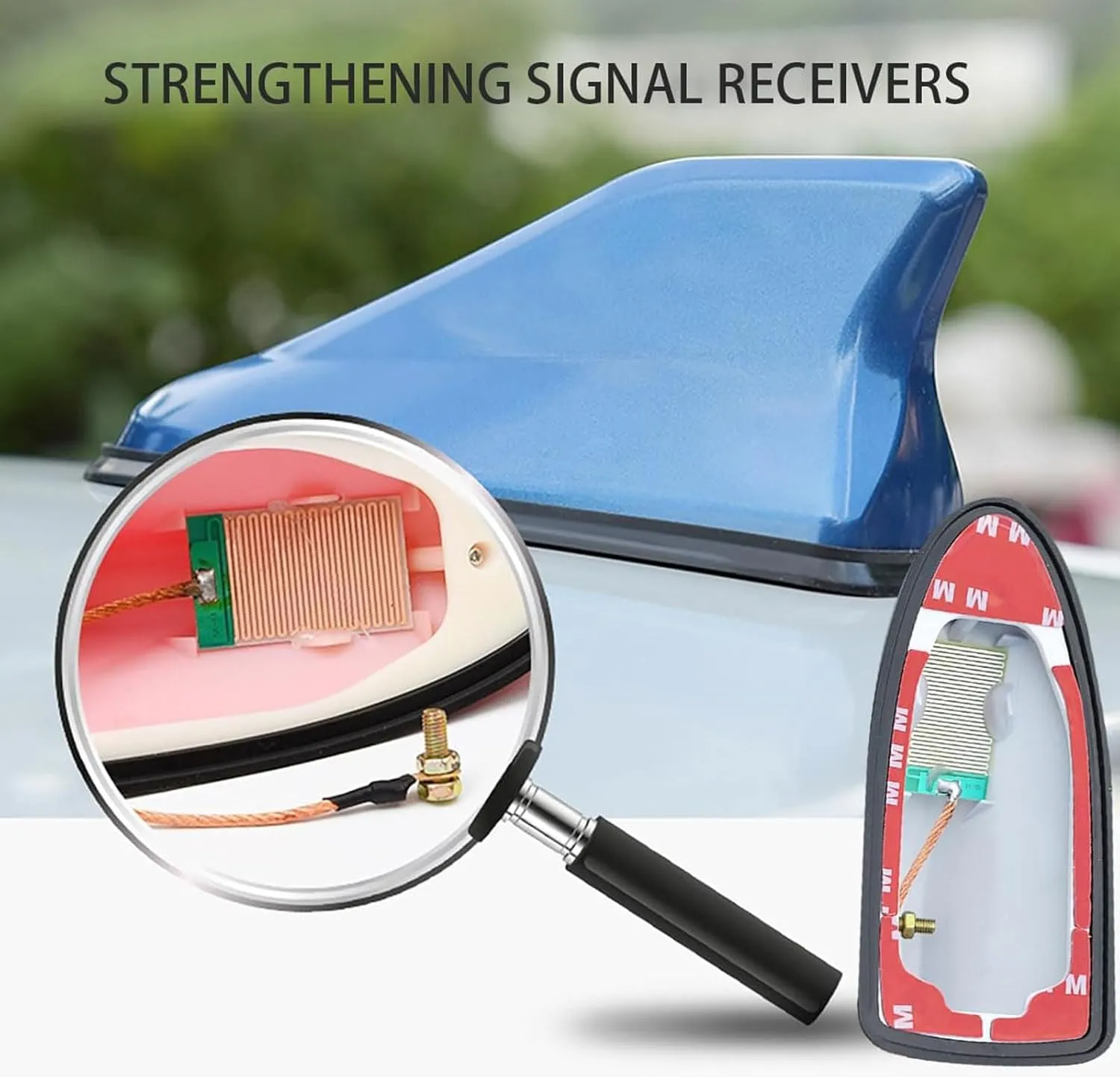 Shark Fin Antenna Cover for Renault Scenic III XMOD 2013 2014 2015 2016, Automotive Top Decoration Waterproof Radio Signal Antennas Cover Car Accessories,Blue