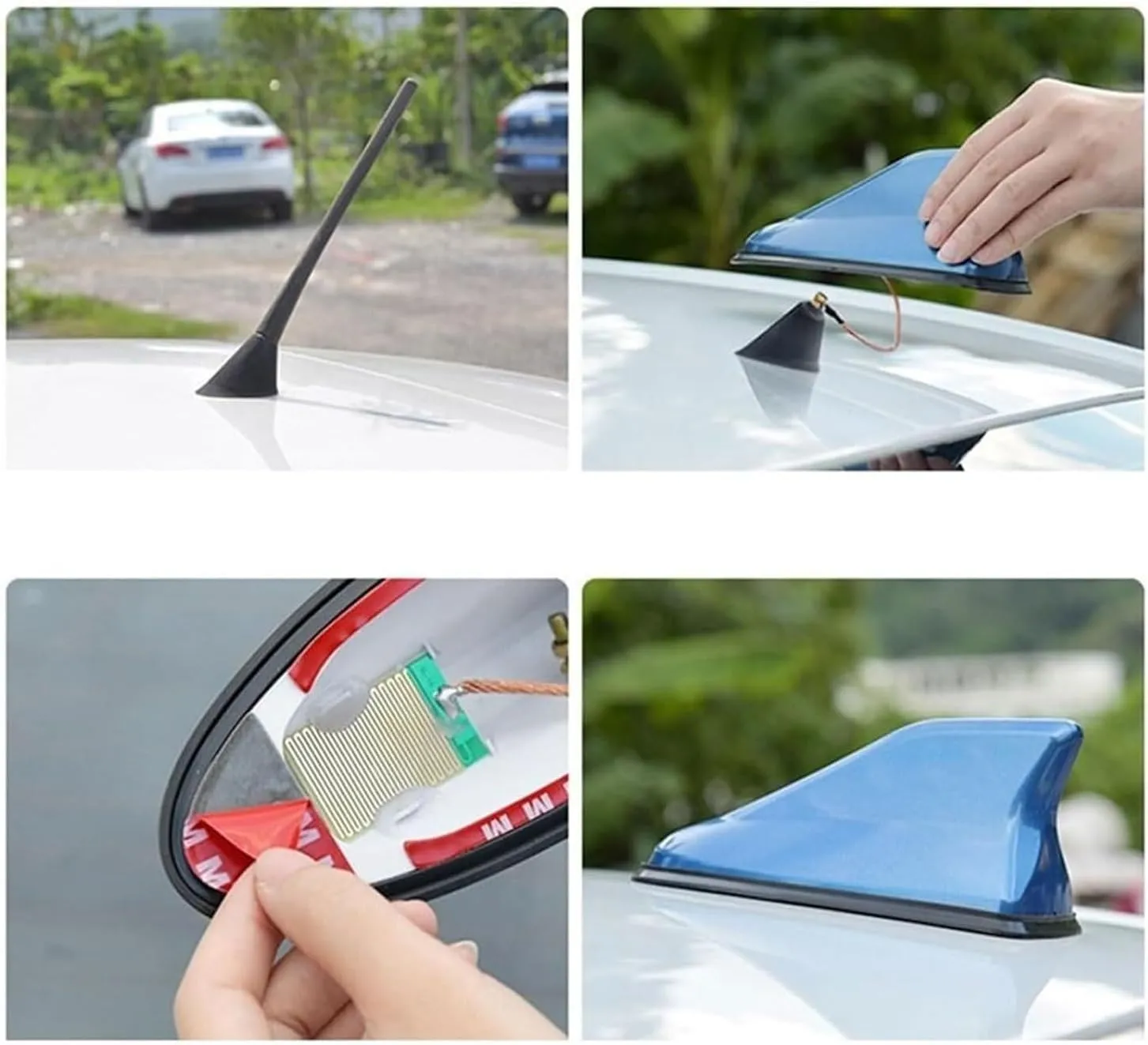 Shark Fin Antenna Cover for Renault Scenic III XMOD 2013 2014 2015 2016, Automotive Top Decoration Waterproof Radio Signal Antennas Cover Car Accessories,Blue