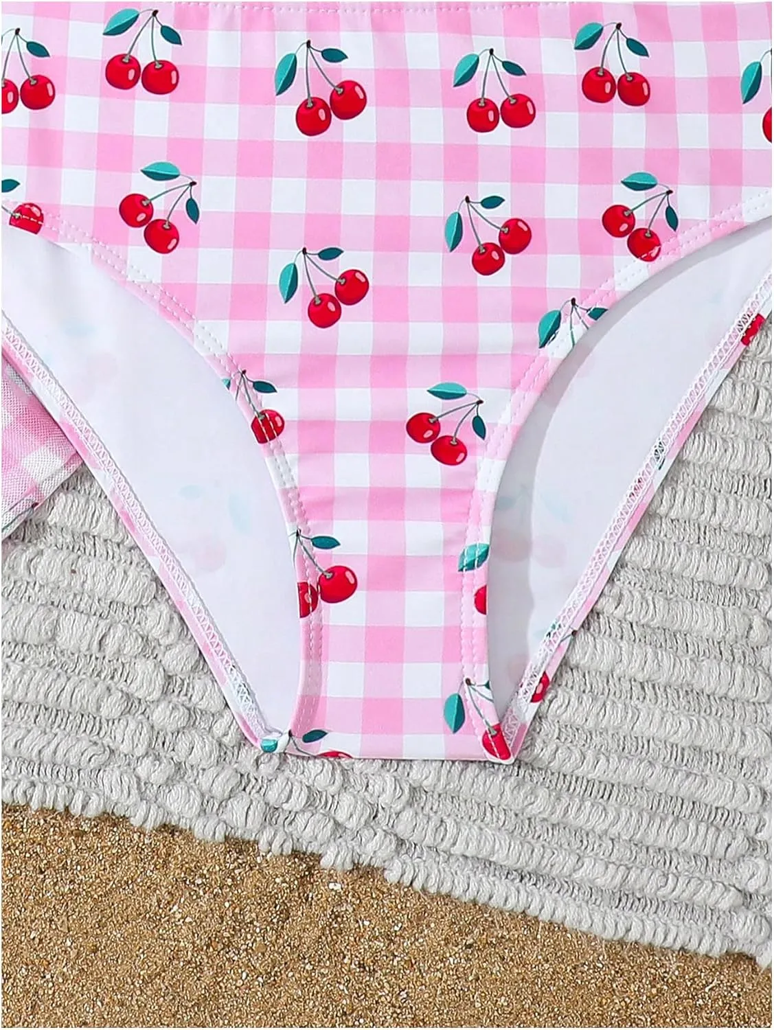 SHENHE Girl's 3 Piece Cute Halter Triangle Bikini Swimsuit with Beach Cover Up