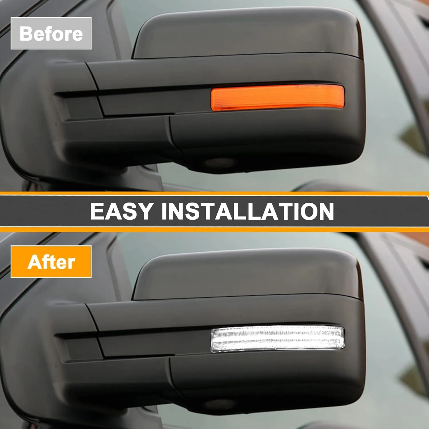 Side Mirror Turn Signal Lights LED Assembly Compatible with F150 2009-2014/for Mark LT 2010-2014,Blink Turn Marker Lamp (Clear Len White Light)