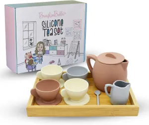 Silicone Tea Set - 12-Piece Toddler Toy Tea Set - Safe Kids Play - Durable Toy Teapot, Creamer, Tea Cups - Dishwasher-Safe Mini- Cute Tea Party Set for Toddlers