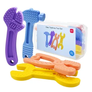 Silicone Teethers for Babies, Freezer Teethers for Babies, Silicone Baby Teething Toys, Infant Teething Relief Baby Chew Toys, Sensory Toys for Babies, Frozen Teething Toys for Babies - 4 Pack