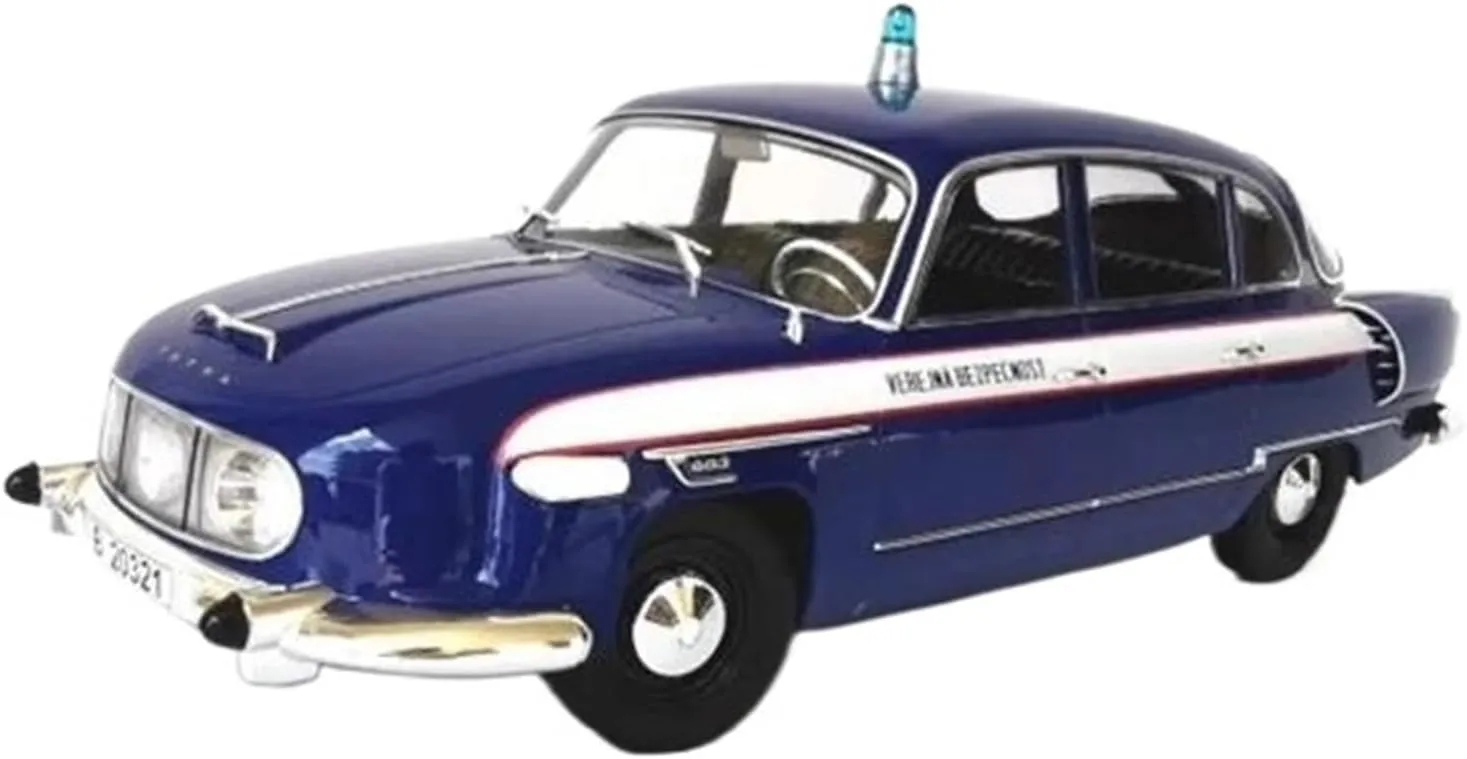 Simulation Car Model 1:18 for Soviet Tatra 603 Police Car Simulation Model Ornaments Display Home Decoration Mini Vehicles Toys