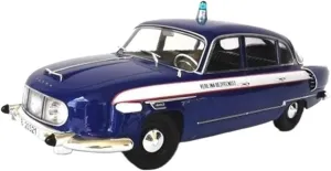 Simulation Car Model 1:18 for Soviet Tatra 603 Police Car Simulation Model Ornaments Display Home Decoration Mini Vehicles Toys
