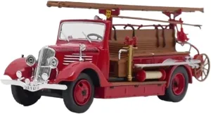 Simulation Car Model 1:43 for French Fire Engine Simulation Diecasts Alloy Car Model Static Finished Ornaments Mini Vehicles Toys