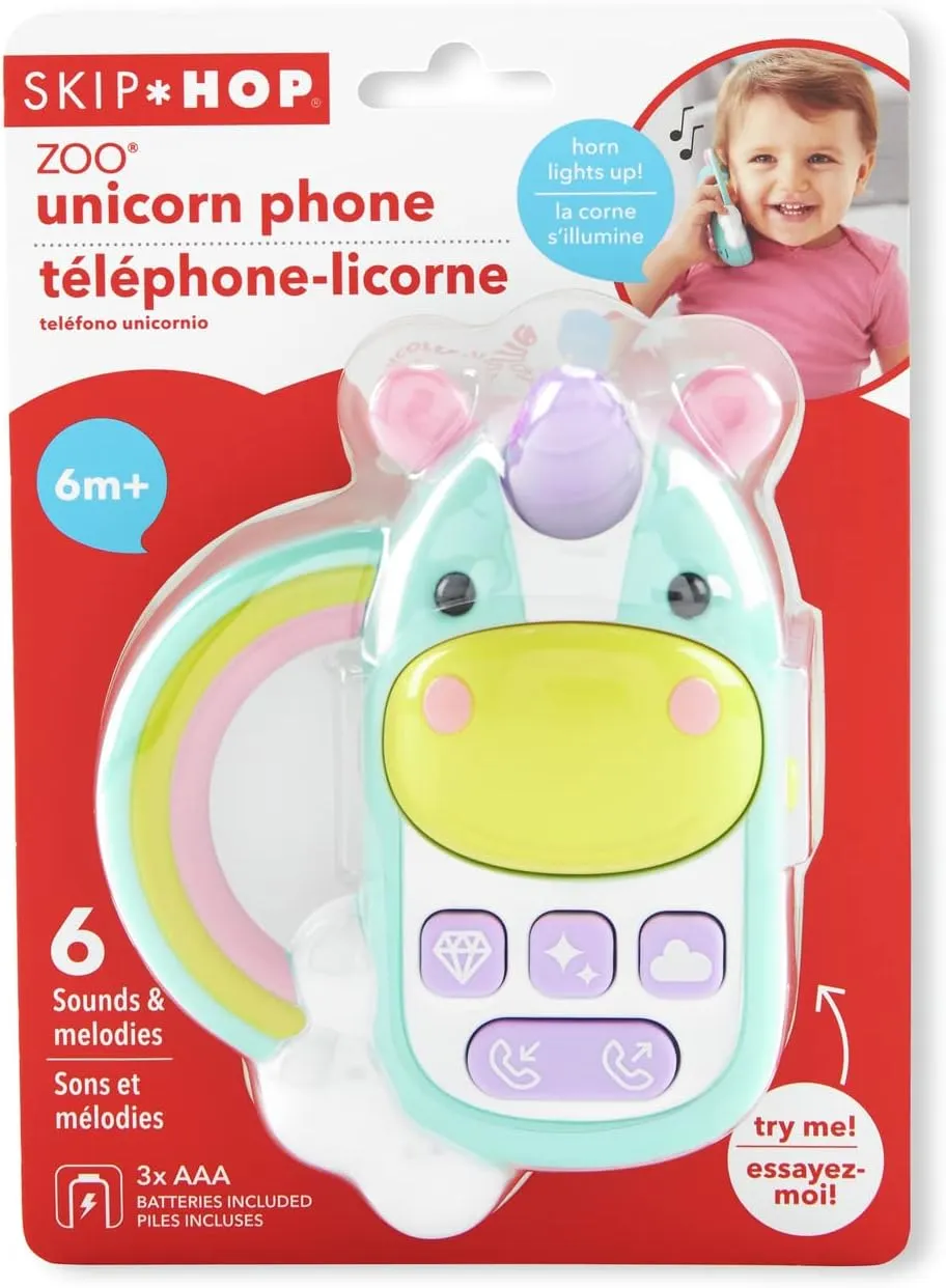 Skip Hop Baby Phone Toy, Zoo, Unicorn (Pack of 2)