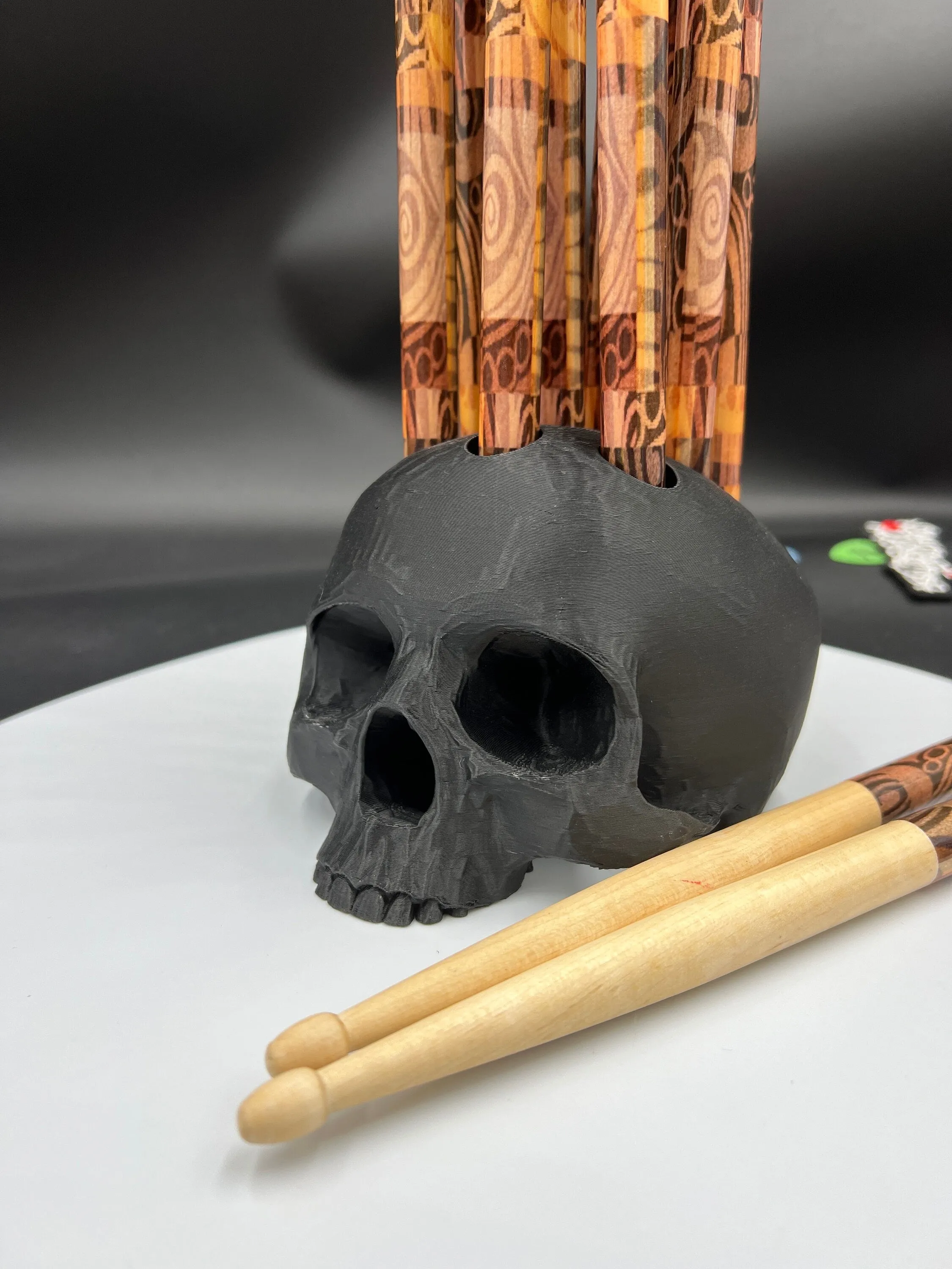 Skull Drum Stick Holder - Holds 10 Sticks