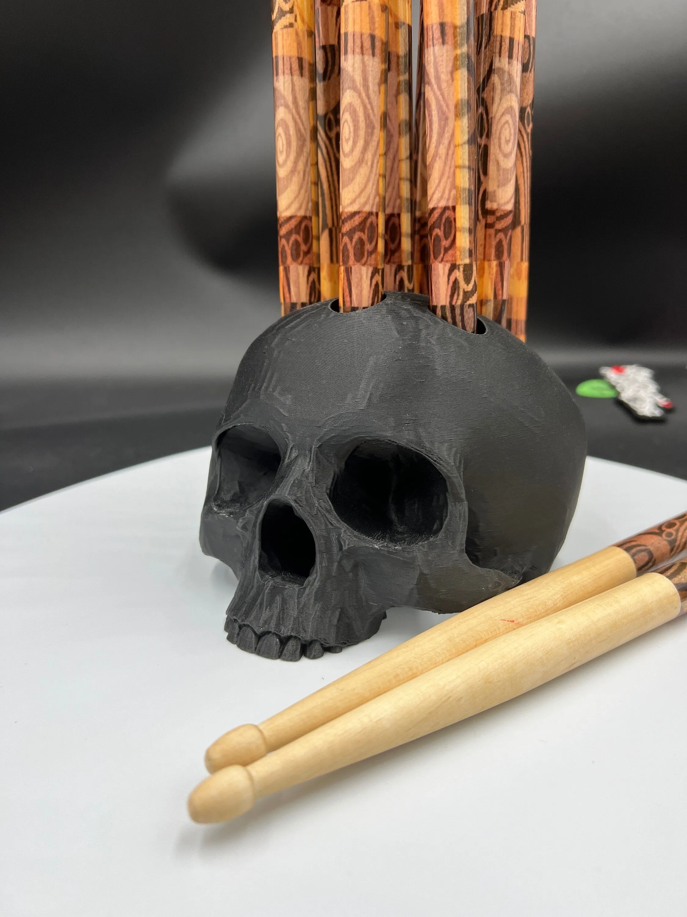 Skull Drum Stick Holder - Holds 10 Sticks