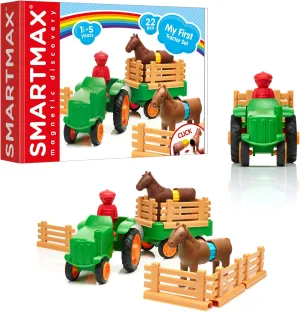SmartMax My First Farm Tractor STEM Magnetic Discovery Play Set with Moving Tractor for Ages 1-5