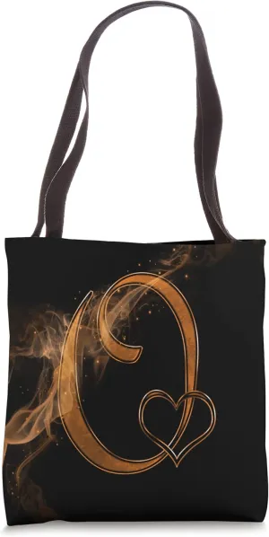 Smoke Heart Letter O Orange Fire Steam Fog Whirl Love Name Tote Bag