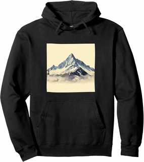 Snow Capped Mountains Landscape Vintage Graphic Pullover Hoodie