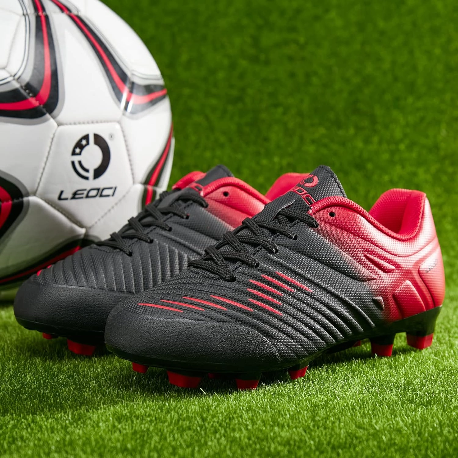Soccer Shoes for Boys Pink Soccer Cleats Breathable Athletic Toddler Black Football Boots for Outdoor Indoor Soccer Shoes for Girls AG/FG