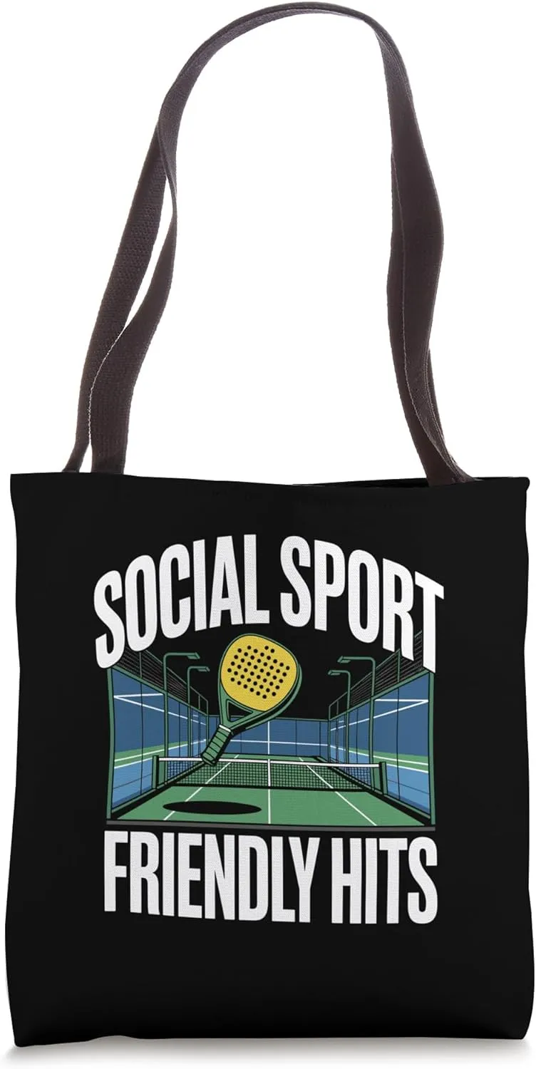 Social Sport Friendly Hits Padel Sports Athlete Game Players Tote Bag