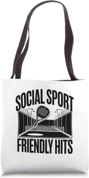 Social Sport Friendly Hits Padel Sports Athlete Game Players Tote Bag