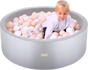 Soft Ball Pit for Toddlers and Babies 35.5 in - Durable Foam Ball Pit for Babies and Toddlers - Balls NOT Included - Grey - Toodly