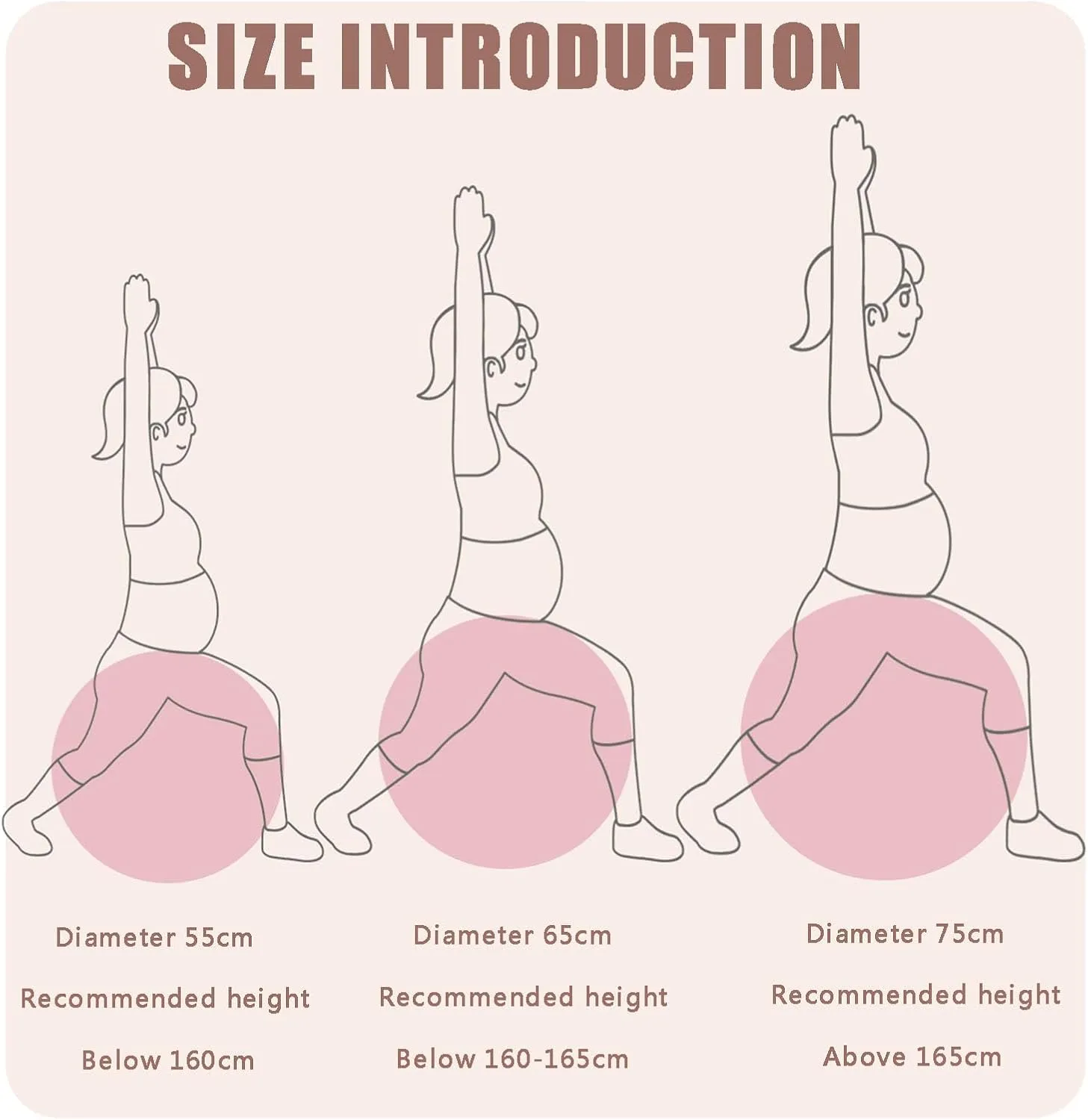 Soft Exercise Ball, Anti-Burst Yoga Ball Chair Supports 2200lbs Stability Ball w/Pump for Pregnancy Birthing Excersize Workout Fitness Balance