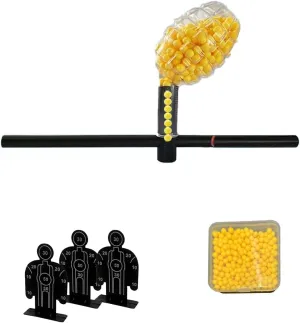 Soft Pinball Launcher Small Ball Shooter Crackling Tube, Pinball Shoot Game Aluminum Alloy Simulation Bamboo Tube Toys for Kids Adults (Black)