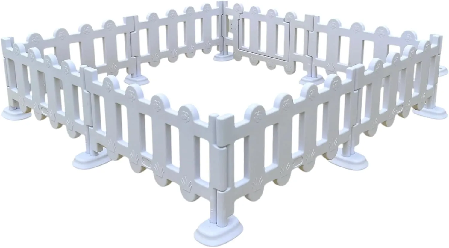 Soft Play White Plastic Picket Fence (5 Panels) - Decorative Border Small Garden Picket Fence Panels for Soft Play, Party, Garden, Home Decorations - (White - 5 Pack of Fence Panels)